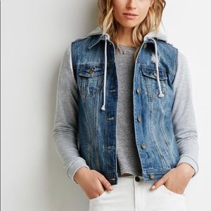 Life in Progress Hooded Denim Jacket